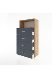 Hyperion Dolap Tek Raflı 4 Çekmeceli 88x44x182 - S57M053V8B