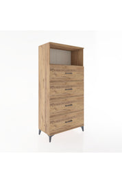 Hyperion Dolap Tek Raflı 4 Çekmeceli 88x44x182 - S57M053V9B