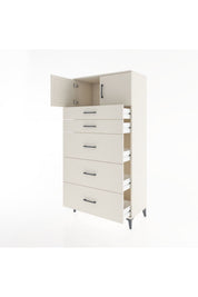 Hyperion Dolap Tek Raflı 5 Çekmeceli 2 Kapaklı 88x44x182 - S57M022V1B