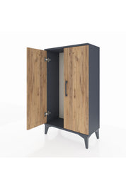 Arges Komodin 2 Kapaklı 60x30x106 Antrasit-Çam