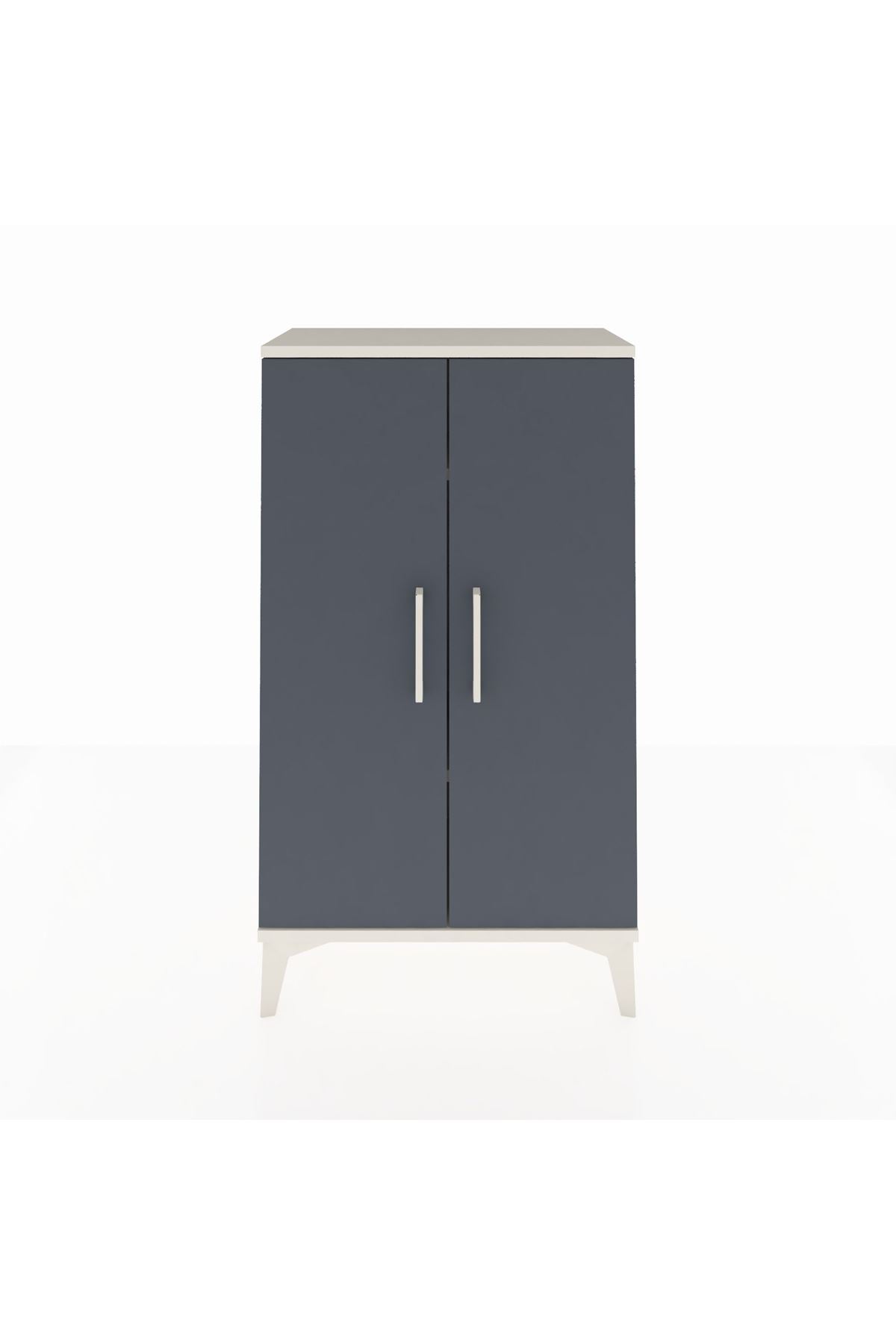 Arges Komodin 2 Raflı 2 Kapaklı 60x30x106 Aytaşı-Antrasit