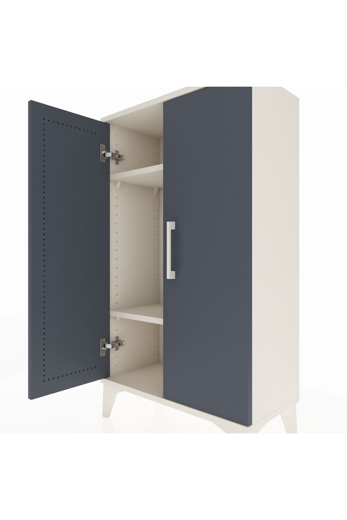 Arges Komodin 2 Raflı 2 Kapaklı 60x30x106 Aytaşı-Antrasit