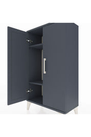 Arges Komodin 2 Raflı 2 Kapaklı 60x30x106 Antrasit-Antrasit