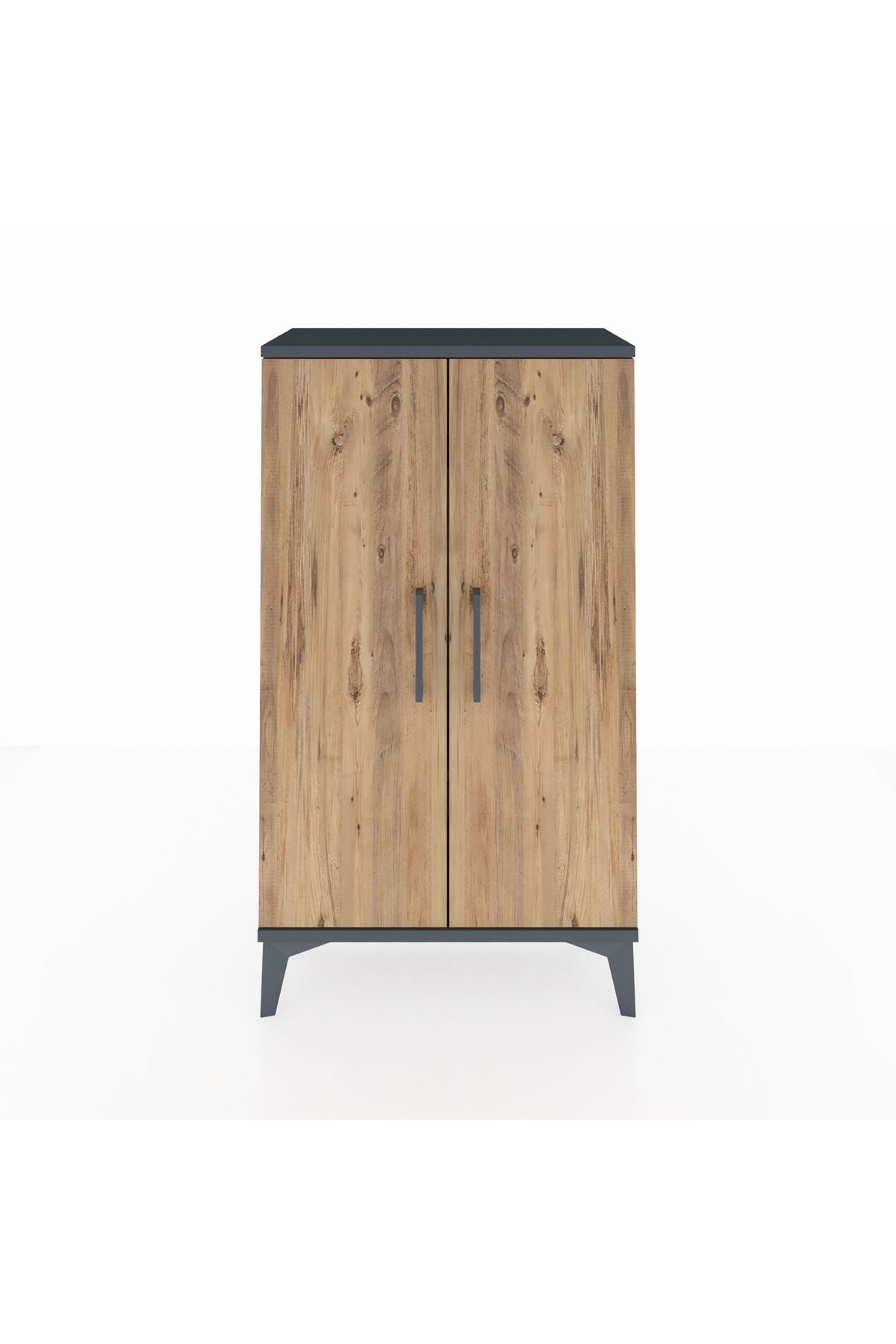 Arges Komodin 2 Raflı 2 Kapaklı 60x30x106 Antrasit-Çam