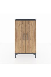 Arges Komodin 2 Raflı 2 Kapaklı 60x30x106 Antrasit-Çam