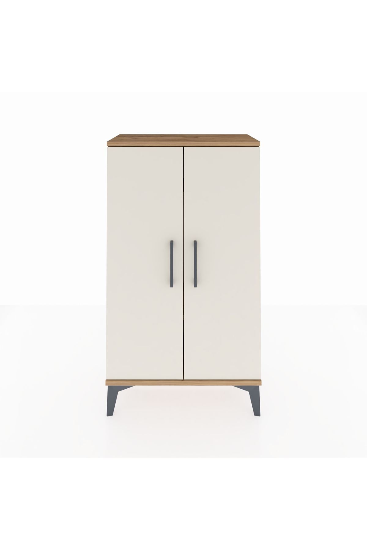 Arges Komodin 2 Raflı 2 Kapaklı 60x30x106 Çam-Aytaşı