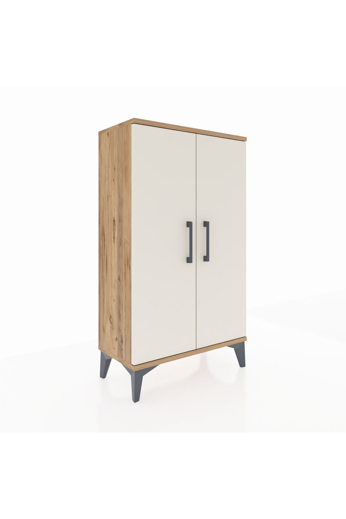 Arges Komodin 2 Raflı 2 Kapaklı 60x30x106 Çam-Aytaşı