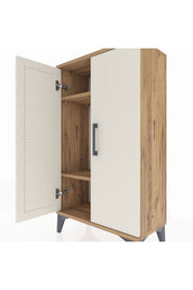 Arges Komodin 2 Raflı 2 Kapaklı 60x30x106 Çam-Aytaşı