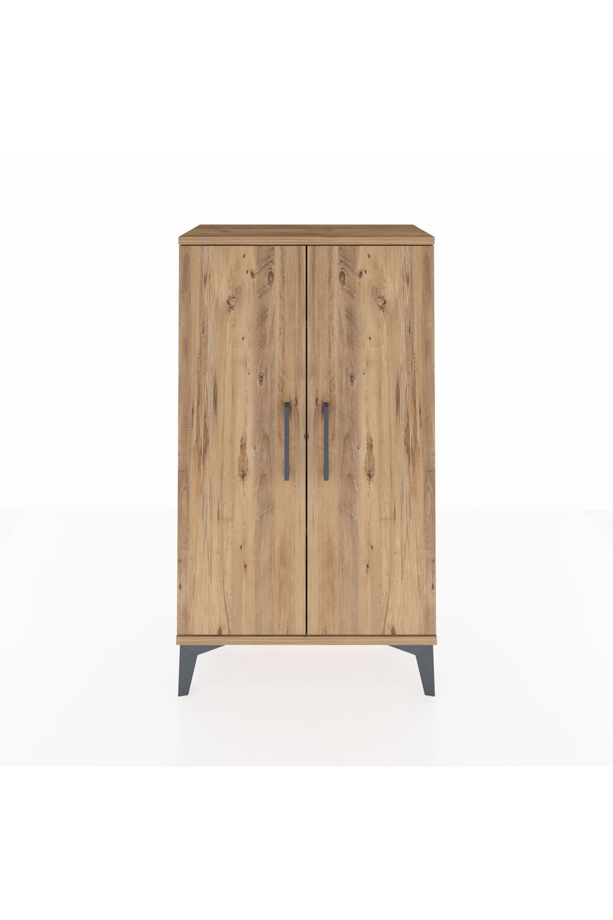 Arges Komodin 2 Raflı 2 Kapaklı 60x30x106 Çam-Çam