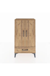 Arges Komodin 3 Raflı Tek Çekmeceli 2 Kapaklı 60x30x106 Çam-Çam