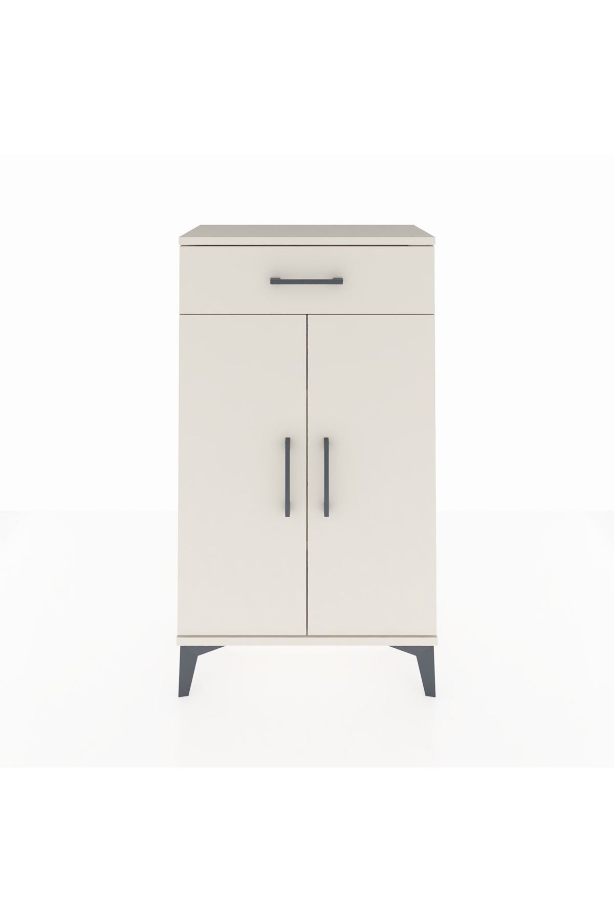 Arges Komodin 2 Raflı Tek Çekmeceli 2 Kapaklı 60x30x106 Aytaşı-Aytaşı