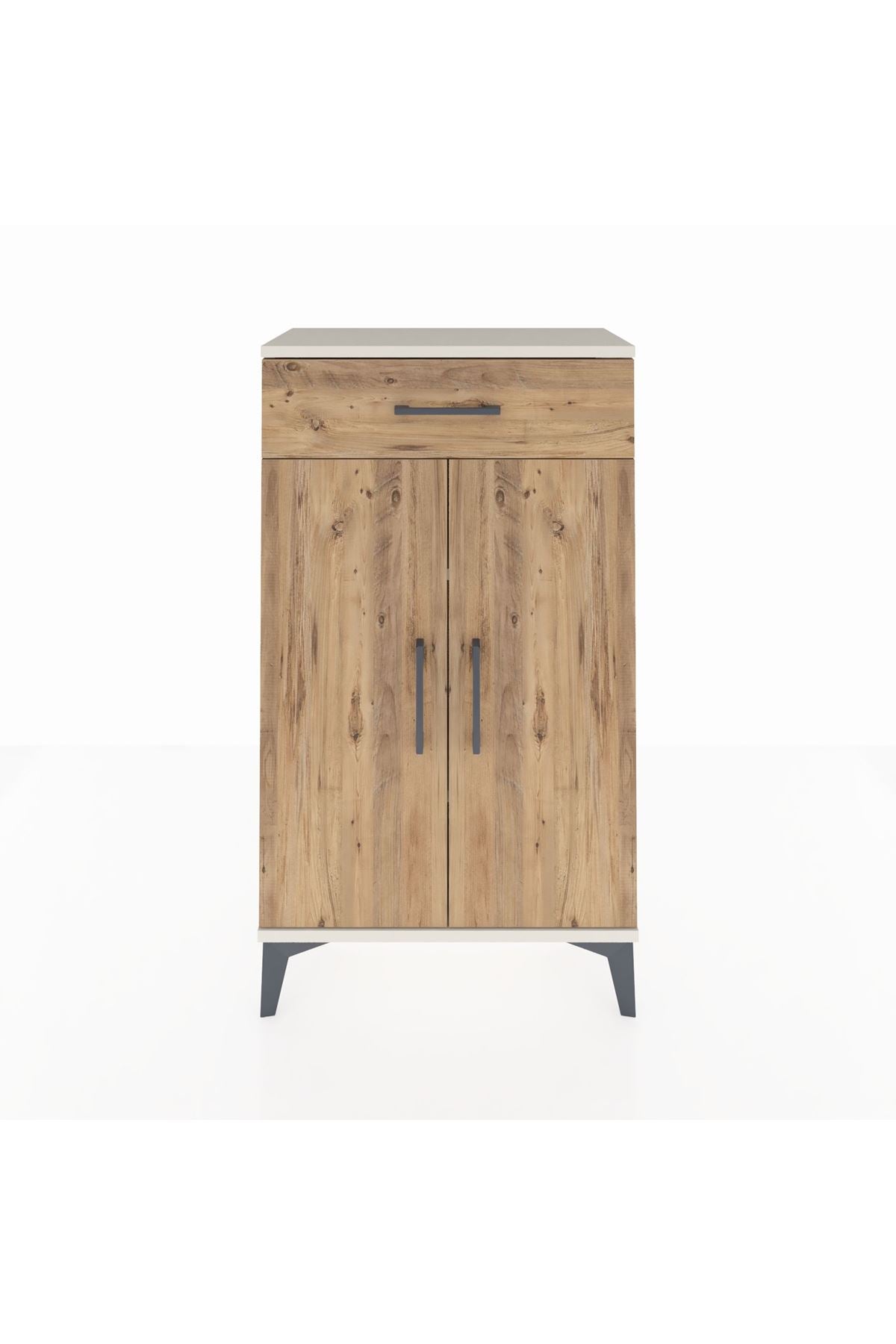 Arges Komodin 2 Raflı Tek Çekmeceli 2 Kapaklı 60x30x106 Aytaşı-Çam