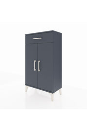 Arges Komodin 2 Raflı Tek Çekmeceli 2 Kapaklı 60x30x106 Antrasit-Antrasit