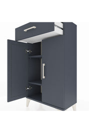 Arges Komodin 2 Raflı Tek Çekmeceli 2 Kapaklı 60x30x106 Antrasit-Antrasit