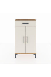 Arges Komodin 2 Raflı Tek Çekmeceli 2 Kapaklı 60x30x106 Çam-Aytaşı