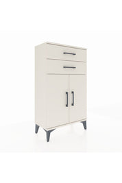 Arges Komodin Tek Raflı 2 Çekmeceli 2 Kapaklı 60x30x106 Aytaşı-Aytaşı