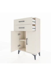 Arges Komodin Tek Raflı 2 Çekmeceli 2 Kapaklı 60x30x106 Aytaşı-Aytaşı