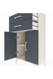 Arges Komodin Tek Raflı 2 Çekmeceli 2 Kapaklı 60x30x106 Aytaşı-Antrasit