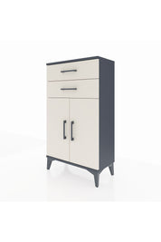 Arges Komodin Tek Raflı 2 Çekmeceli 2 Kapaklı 60x30x106 Antrasit-Aytaşı