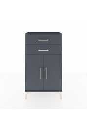 Arges Komodin Tek Raflı 2 Çekmeceli 2 Kapaklı 60x30x106 Antrasit-Antrasit