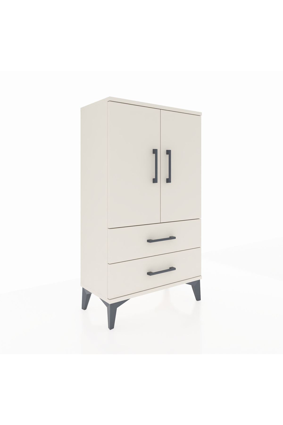 Arges Komodin 2 Raflı 2 Çekmeceli 2 Kapaklı 60x30x106 Aytaşı-Aytaşı