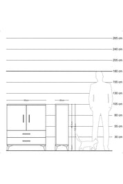 Arges Komodin 2 Raflı 2 Çekmeceli 2 Kapaklı 60x30x106 Aytaşı-Aytaşı
