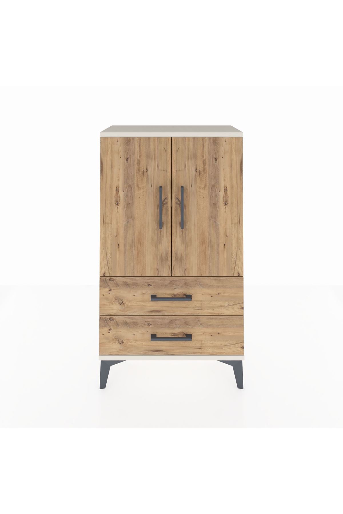 Arges Komodin 2 Raflı 2 Çekmeceli 2 Kapaklı 60x30x106 Aytaşı-Çam