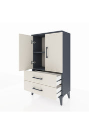 Arges Komodin 2 Raflı 2 Çekmeceli 2 Kapaklı 60x30x106 Antrasit-Aytaşı