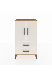 Arges Komodin 2 Raflı 2 Çekmeceli 2 Kapaklı 60x30x106 Çam-Aytaşı