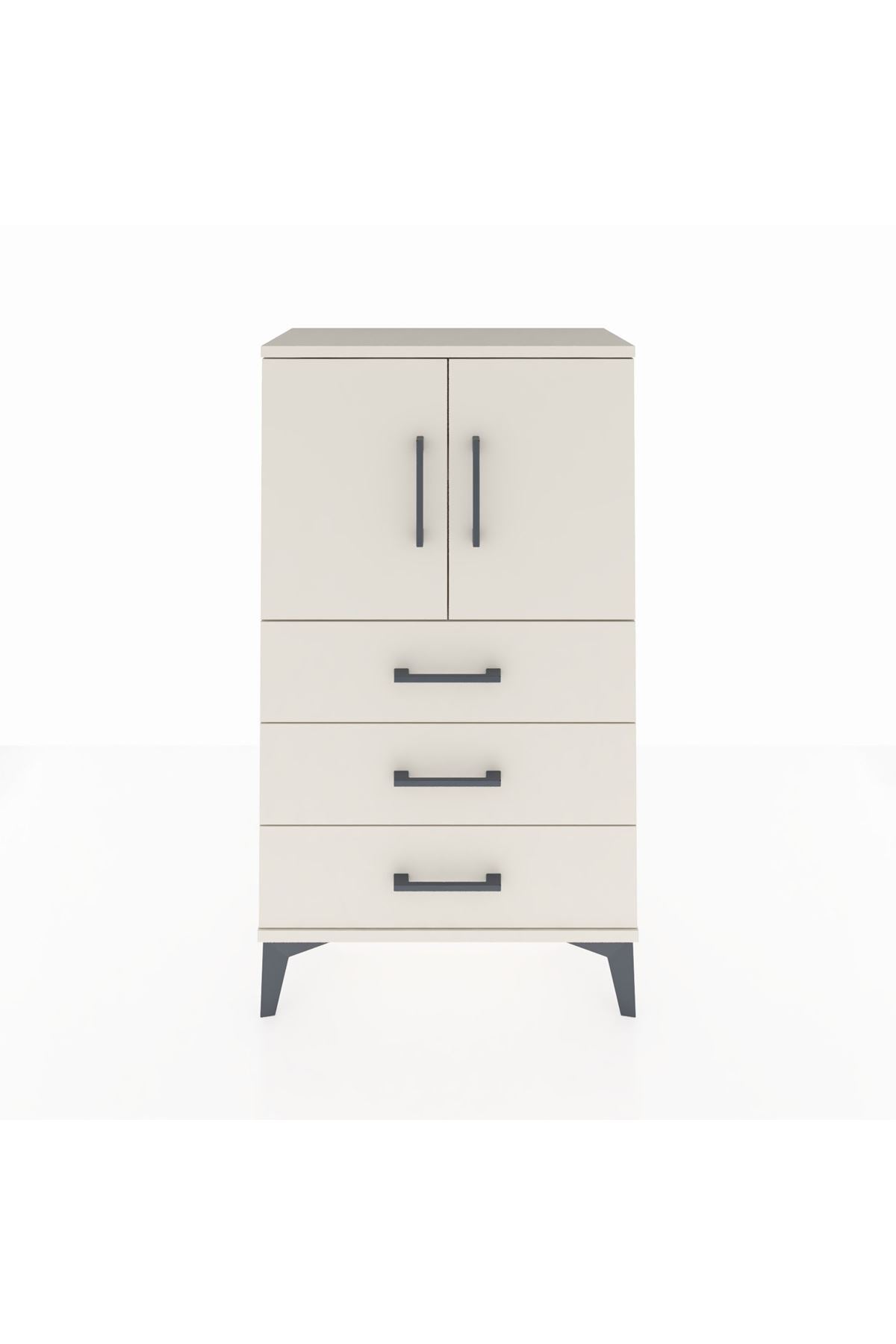 Arges Komodin 2 Raflı 3 Çekmeceli 2 Kapaklı 60x30x106 Aytaşı-Aytaşı