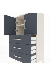 Arges Komodin 2 Raflı 3 Çekmeceli 2 Kapaklı 60x30x106 Aytaşı-Antrasit