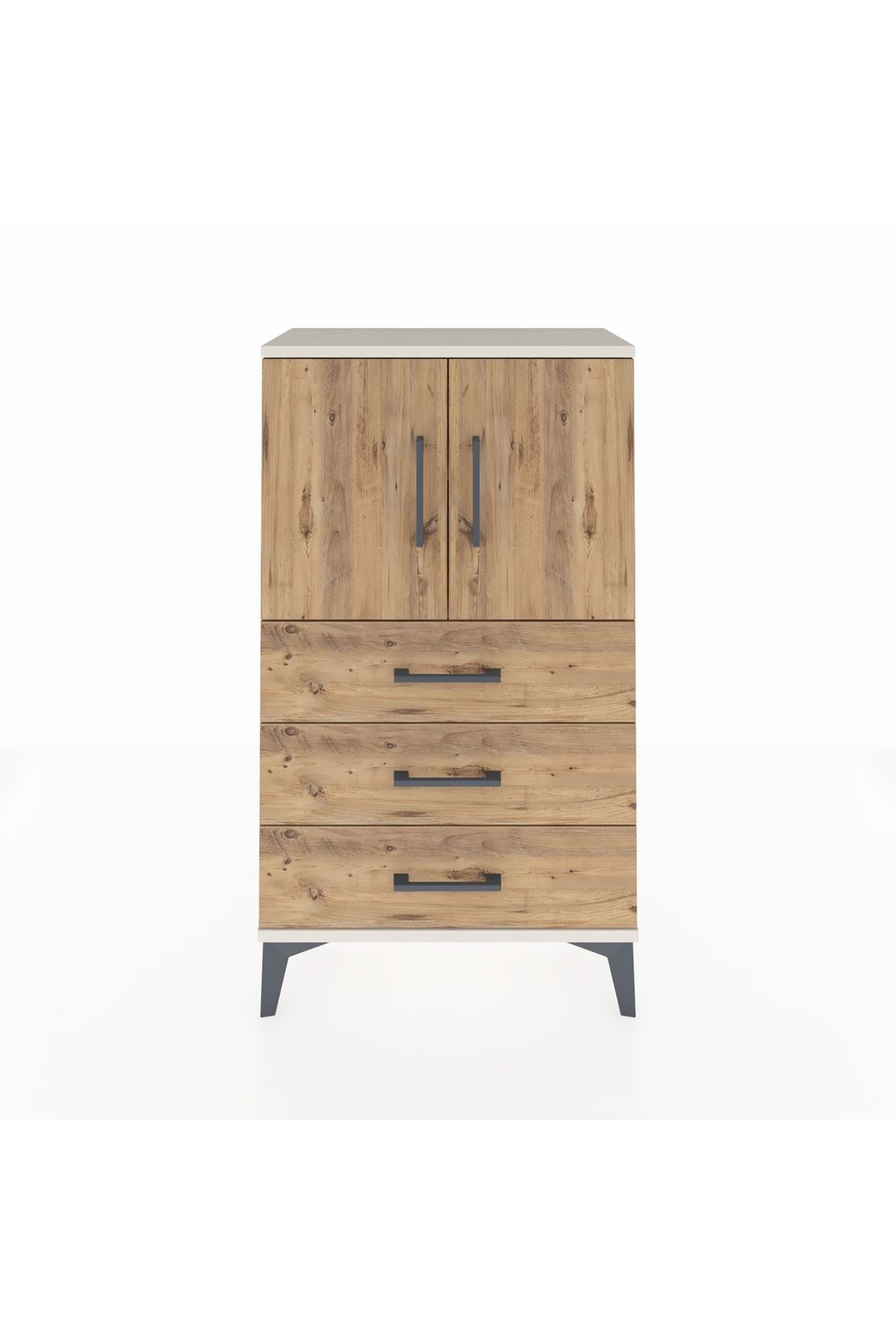 Arges Komodin 2 Raflı 3 Çekmeceli 2 Kapaklı 60x30x106 Aytaşı-Çam