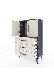 Arges Komodin 2 Raflı 3 Çekmeceli 2 Kapaklı 60x30x106 Antrasit-Aytaşı