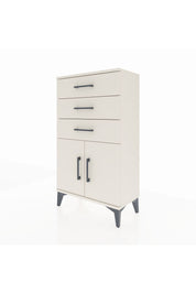 Arges Komodin Tek Raflı 3 Çekmeceli 2 Kapaklı 60x30x106 Aytaşı-Aytaşı