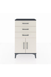 Arges Komodin Tek Raflı 3 Çekmeceli 2 Kapaklı 60x30x106 Antrasit-Aytaşı