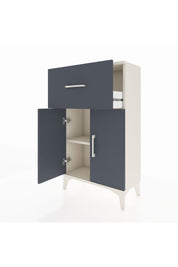 Arges Komodin Tek Raflı Tek Çekmeceli 2 Kapaklı 60x30x106 Aytaşı-Antrasit