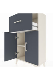 Arges Komodin Tek Raflı Tek Çekmeceli 2 Kapaklı 60x30x106 Aytaşı-Antrasit