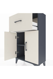 Arges Komodin Tek Raflı Tek Çekmeceli 2 Kapaklı 60x30x106 Antrasit-Aytaşı