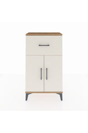 Arges Komodin Tek Raflı Tek Çekmeceli 2 Kapaklı 60x30x106 Çam-Aytaşı