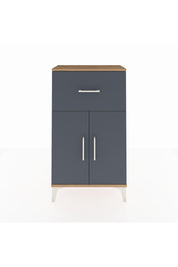 Arges Komodin Tek Raflı Tek Çekmeceli 2 Kapaklı 60x30x106 Çam-Antrasit