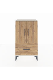 Arges Komodin 2 Raflı Tek Çekmeceli 2 Kapaklı 60x30x106 Aytaşı-Çam