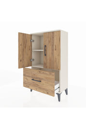 Arges Komodin 2 Raflı Tek Çekmeceli 2 Kapaklı 60x30x106 Aytaşı-Çam