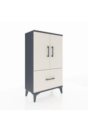 Arges Komodin 2 Raflı Tek Çekmeceli 2 Kapaklı 60x30x106 Antrasit-Aytaşı