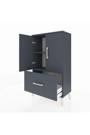 Arges Komodin 2 Raflı Tek Çekmeceli 2 Kapaklı 60x30x106 Antrasit-Antrasit