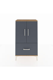 Arges Komodin 2 Raflı Tek Çekmeceli 2 Kapaklı 60x30x106 Çam-Antrasit