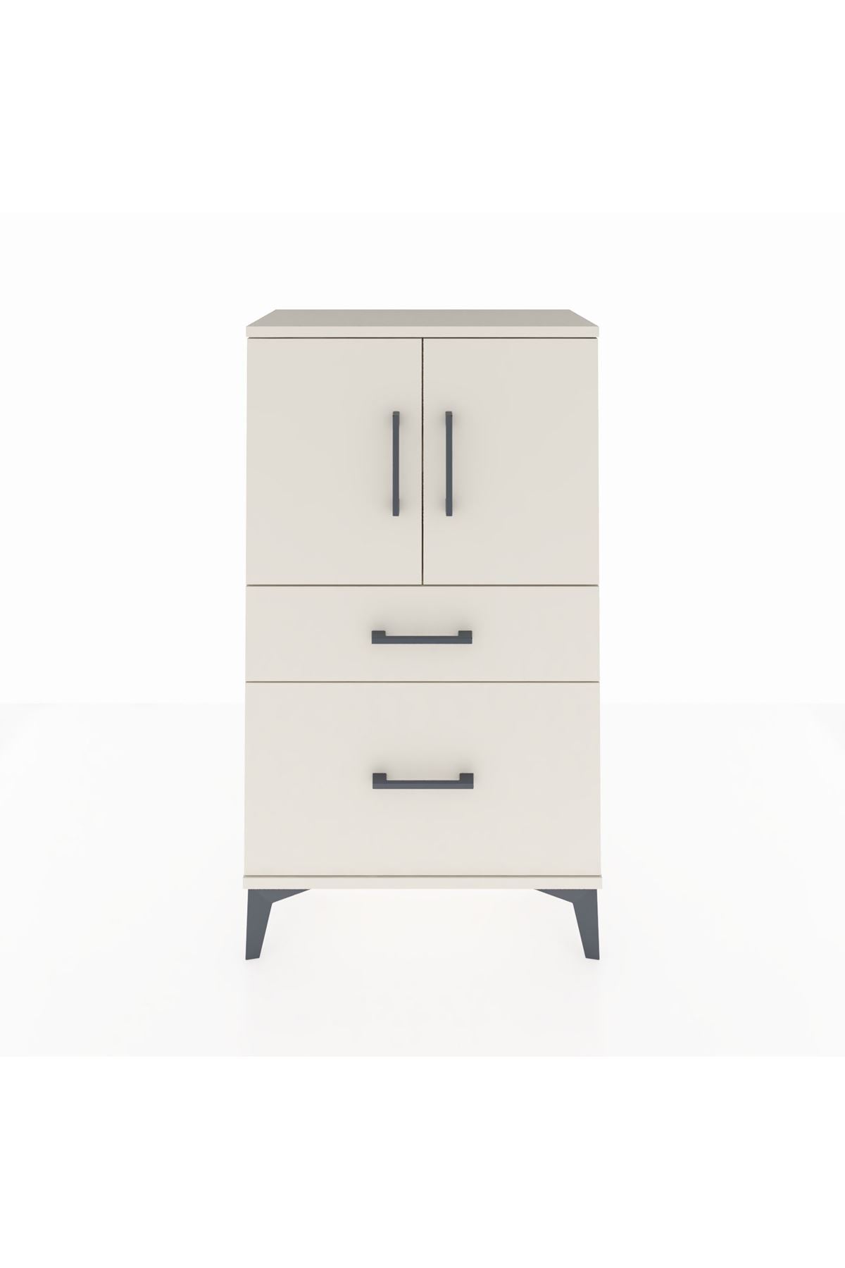 Arges Komodin 2 Raflı 2 Çekmeceli 2 Kapaklı 60x30x106 Aytaşı-Aytaşı