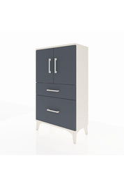 Arges Komodin 2 Raflı 2 Çekmeceli 2 Kapaklı 60x30x106 Aytaşı-Antrasit