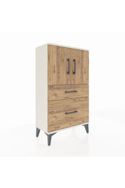 Arges Komodin 2 Raflı 2 Çekmeceli 2 Kapaklı 60x30x106 Aytaşı-Çam