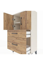 Arges Komodin 2 Raflı 2 Çekmeceli 2 Kapaklı 60x30x106 Aytaşı-Çam