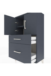 Arges Komodin 2 Raflı 2 Çekmeceli 2 Kapaklı 60x30x106 Antrasit-Antrasit